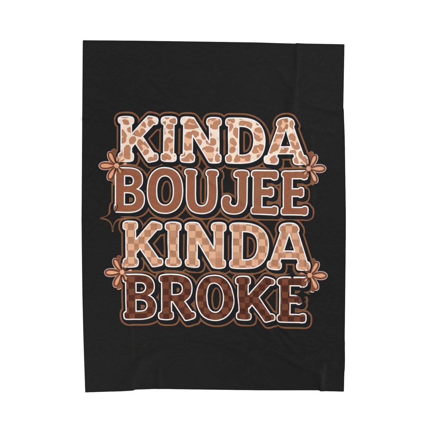 Plush Blanket — "Kinda Boujee Kinda Broke" Retro Throw