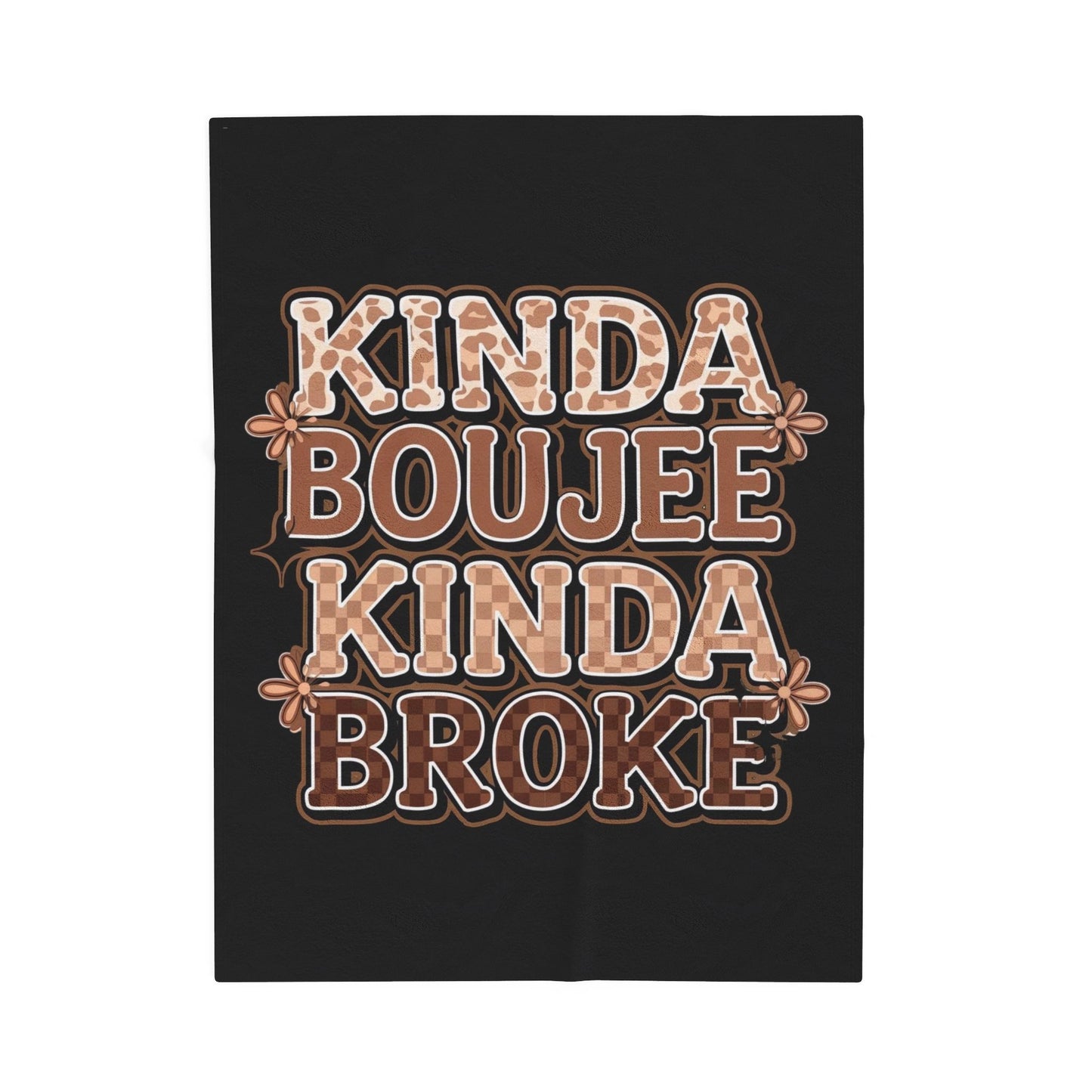 Plush Blanket — "Kinda Boujee Kinda Broke" Retro Throw